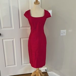 Pink silk off the shoulders dress